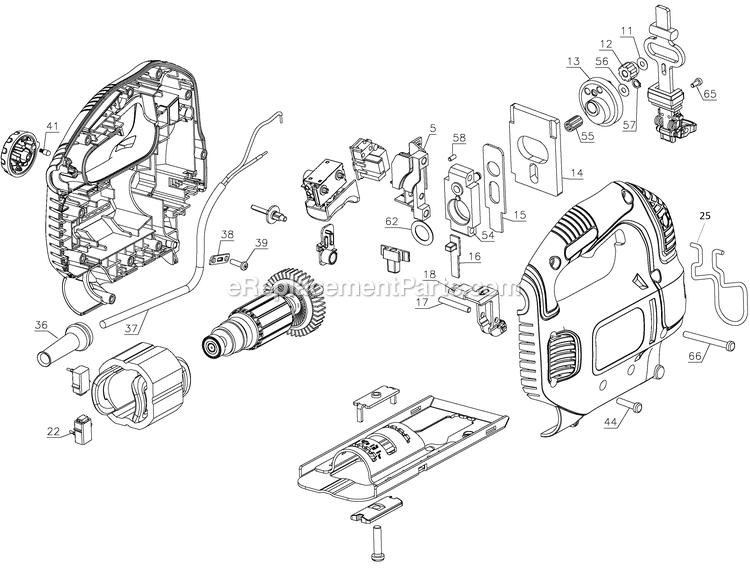 Page A Diagram and Parts List for BDEJS600C Type 2 Black and Decker Jig Saw